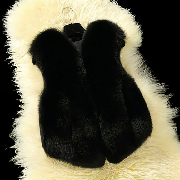 XXWXYD Girls Fau𝗑 F𝗎r Vest for 3-8 Years, Winter Warm Thick Waistcoat Coat Kids Children Outwear Layering Piece