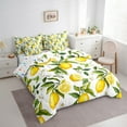 thumbnail image 3 of Manfei Lemon Bedding Comforter Set 7 Pieces,Cute Fruit Queen Bedding Sets,Yellow Green White Queen Sheet Sets,Super Cozy Room Decor Reversible, 3 of 7