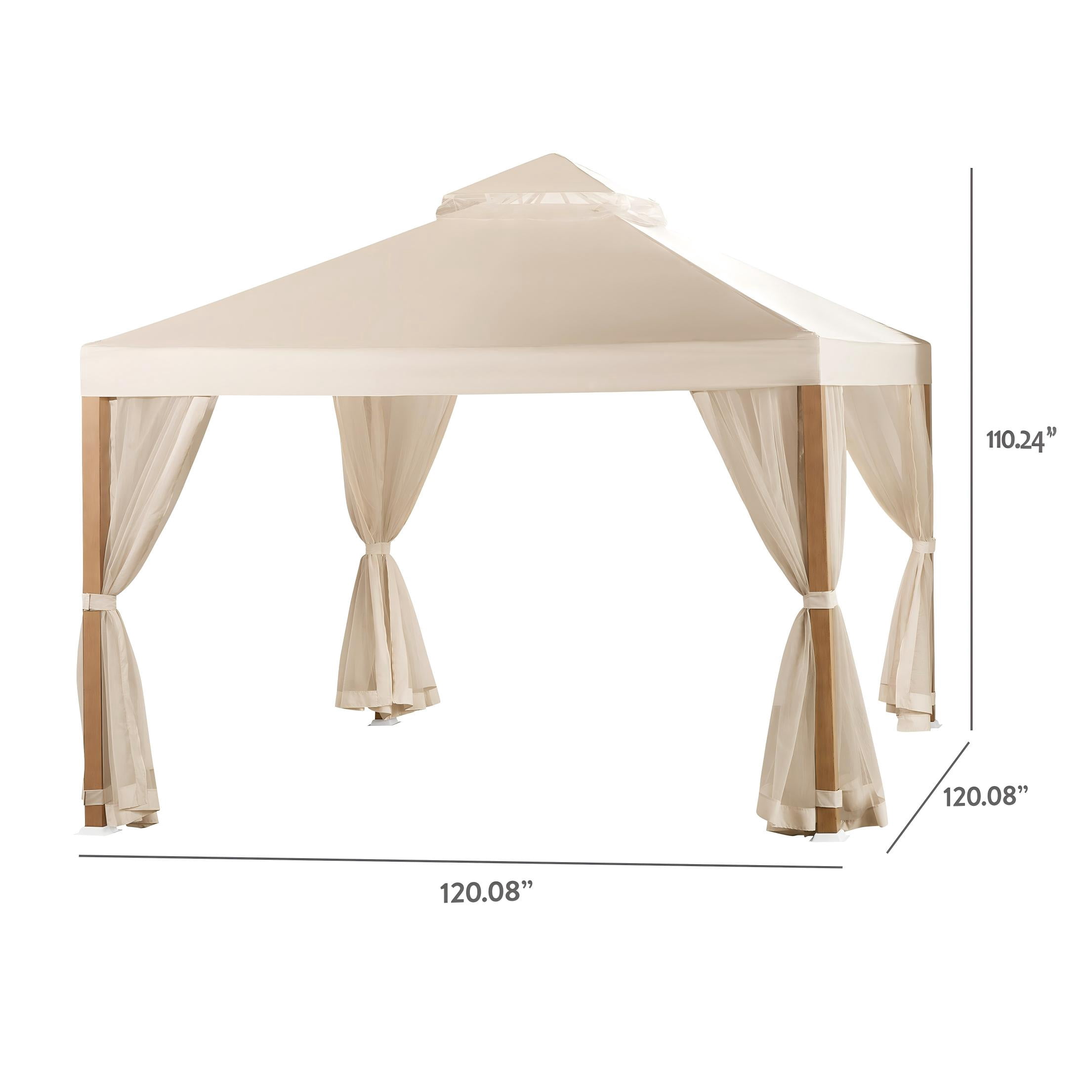 Better Homes & Gardens Marlow 10ft x 10ft Gazebo with Mosquito Netting