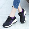 thumbnail image 7 of Womens Slip on Shoes Orthopedic Comfort Breathable Walking Casual Shoes for Women with Arch Support, Ladies Bungee Thick Bottom Athletic Sneakers, Black Purple, 7 of 7