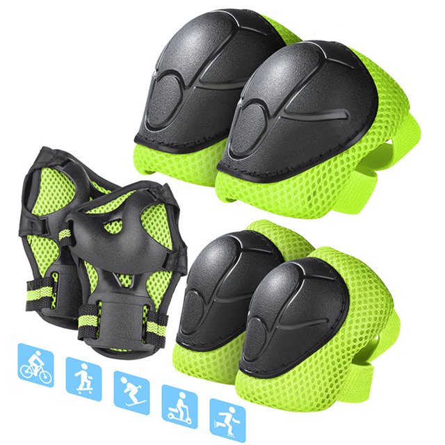 Rodilleras Protección Ciclismo 6 unids/set soporte de codo de rodilla niños transpirables para deportes al aire libre (verde) Ndcxsfigh Para Estrenar