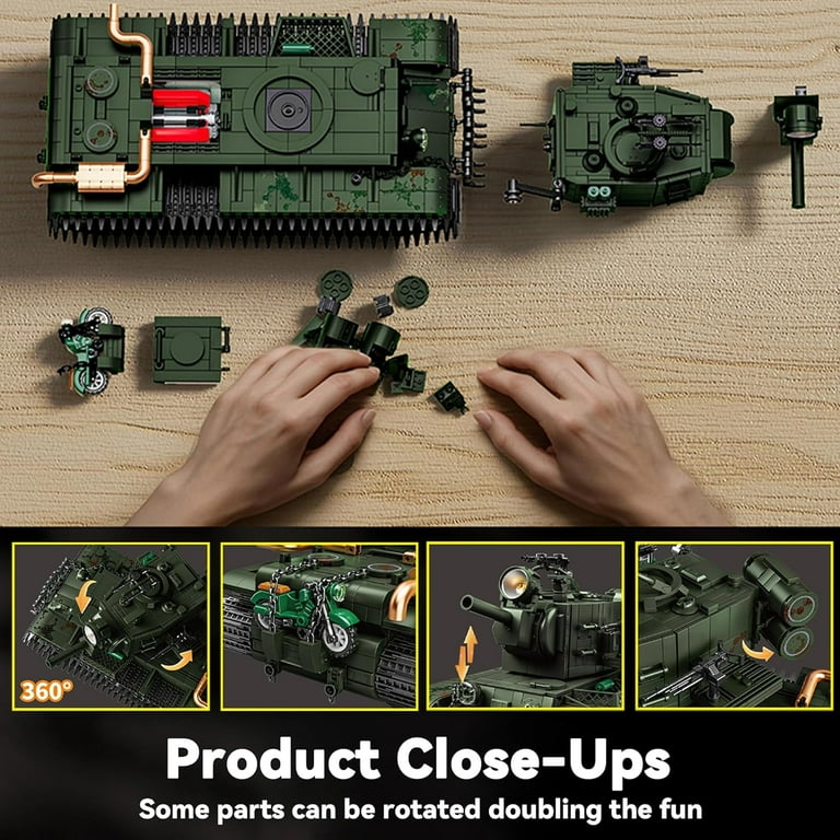 Honchoes WW2 Army KV-2 Heavy Tank Building Blocks Set Compatible