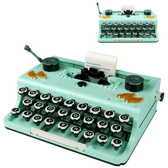 HI-REEKE Machine Mini Building Block Set Idea Retro Typewriter Building Kit Toy Gift for Kid Green