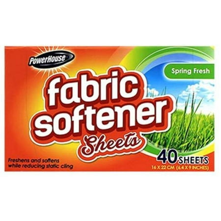 90818-5 Fabric Softener Sheets, Spring Fresh Scent, 40-Ct. - Quantity 12