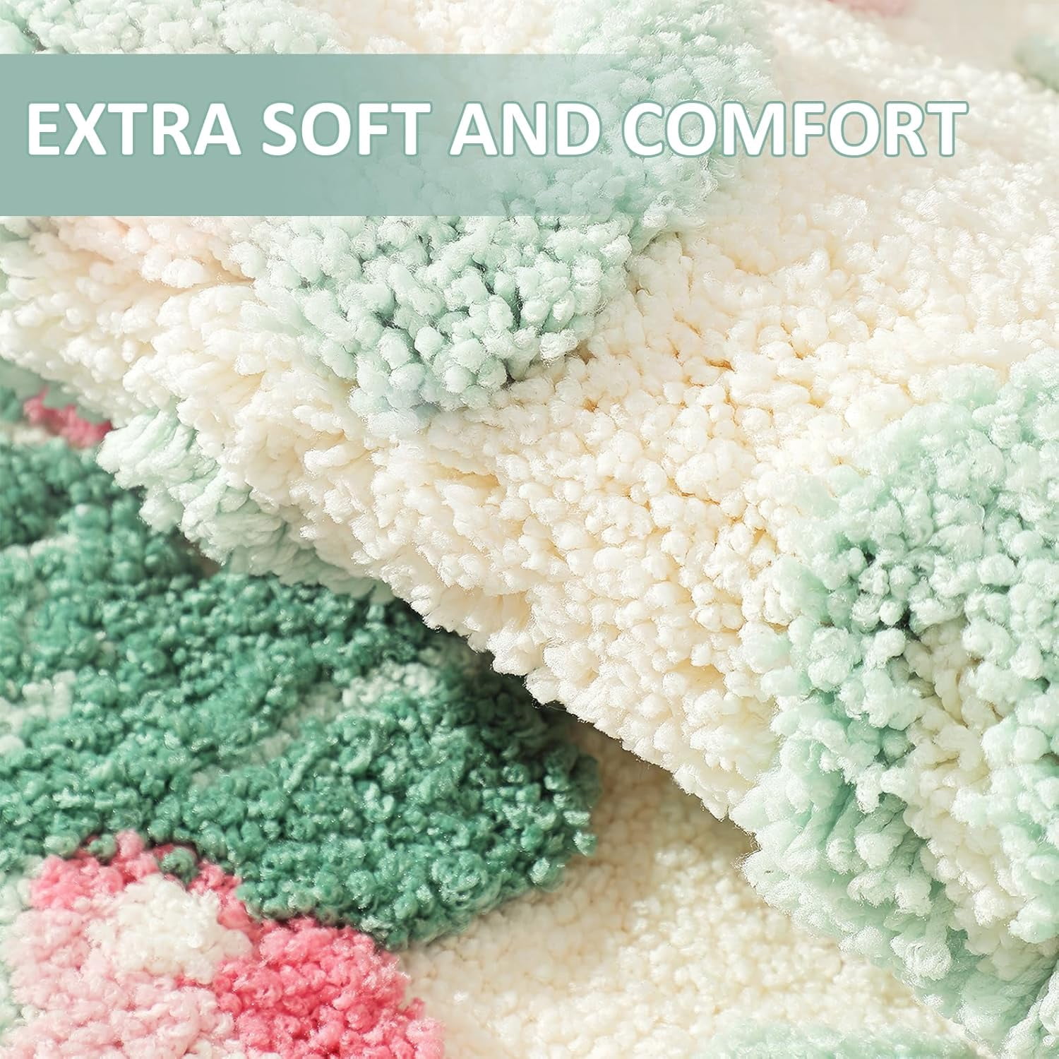 Get Naked Bath Mat, Cute Floral Bathroom Mat Green Leaves Bath Mat, Extra Soft Non Slip Absorbent Bathtub Mat, Machine Washable Fluffy Microfiber Funny Decor Mat for Bedroom Shower 17x30 IN