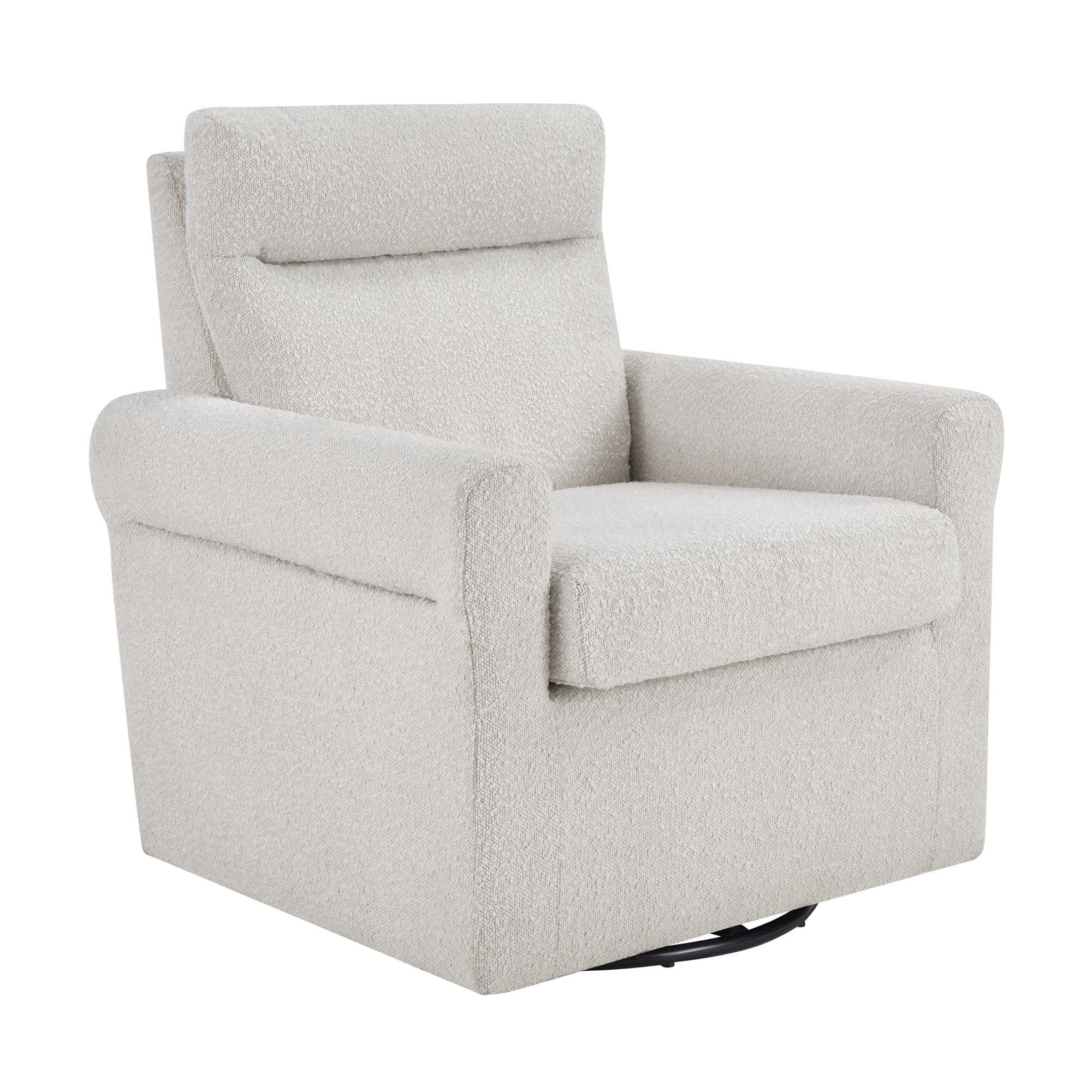 Convenience Concepts Take a Seat Olivia Swivel Accent Armchair, Boucle Oatmeal