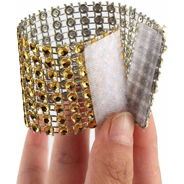 50 servilleteros de diamantes de imitación dorados, servilleteros dorados y plateados, hebillas de malla para decoración de mesa, boda, cena, fiesta, decoración de bricolaje Sincero Hogar