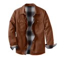 thumbnail image 2 of Mens Flannel Lined Shirt Jacket Long Sleeve Snap Button Western Jacket Cargo Outdoor Cowboy Shirts Jackets with Pockets, 2 of 7