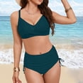 thumbnail image 5 of Linfrsh Womens High Waisted Bikini Sets Criss Cross Two Piece Swimsuits Color Block Full Coverage Bathing Suits AG,XL, 5 of 7