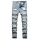 thumbnail image 1 of Pantalones vaqueros rectos de algodón con agujeros rasgados para hombre, pantalones casuales, pantalones vaqueros largos, pantalones para hombre, 1 of 8