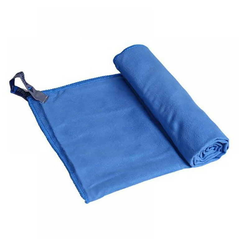Outdoors Microfiber Camping Towel，Fast Drying Lightweight Quick Dry Travel Towel  Sport Towel with Storage Bag，Absorbent Compact Soft Beach Yoga Bath Pool  Hand Hiking Gym Golf Wipe Sweat Towel，Blue 