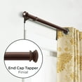 thumbnail image 4 of Deco Window 2 Pcs 52"-144" Extendable Curtain Rod for Door with End Cap Finials (1” Diameter, Brown), 4 of 7