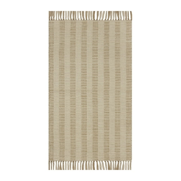 Better Homes & Garden Classic Woven Cotton Neutral, Accent Runner Mat 24X40, Ideal for hallway, bedroom, Kitchen, and Laundry room