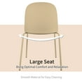 thumbnail image 6 of Set of 4 Stackable Dining Kitchen Chairs Plastic Armless Side with Back Curved Round Shape Chrome Metal Legs Indoor Outdoor Patio Beige, 6 of 14
