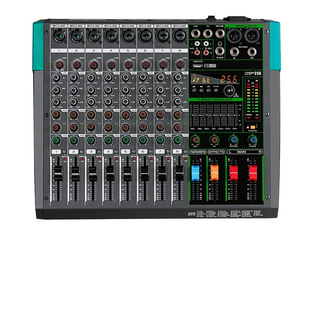 Professional Mixer Sound Board Console DJ Mixing Desk System Interface Built-in 256 Reverb Effect