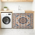 thumbnail image 3 of Blue Burnt Orange Boho Sink Skirt 11"Wx13"L,Dustproof Under Sink Curtain with Self Adhesive Tape,Antique Southwestern Ethnic Cabinet Curtain Cover for Bathroom Vanity,RV,Kitchen Cabinet Storage Shelf, 3 of 9