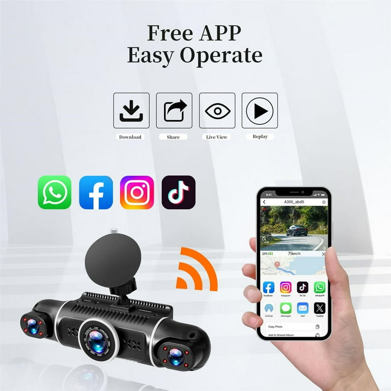 4 Channel Dash Cam,Front+Rear+Left+Right Dash Camera For