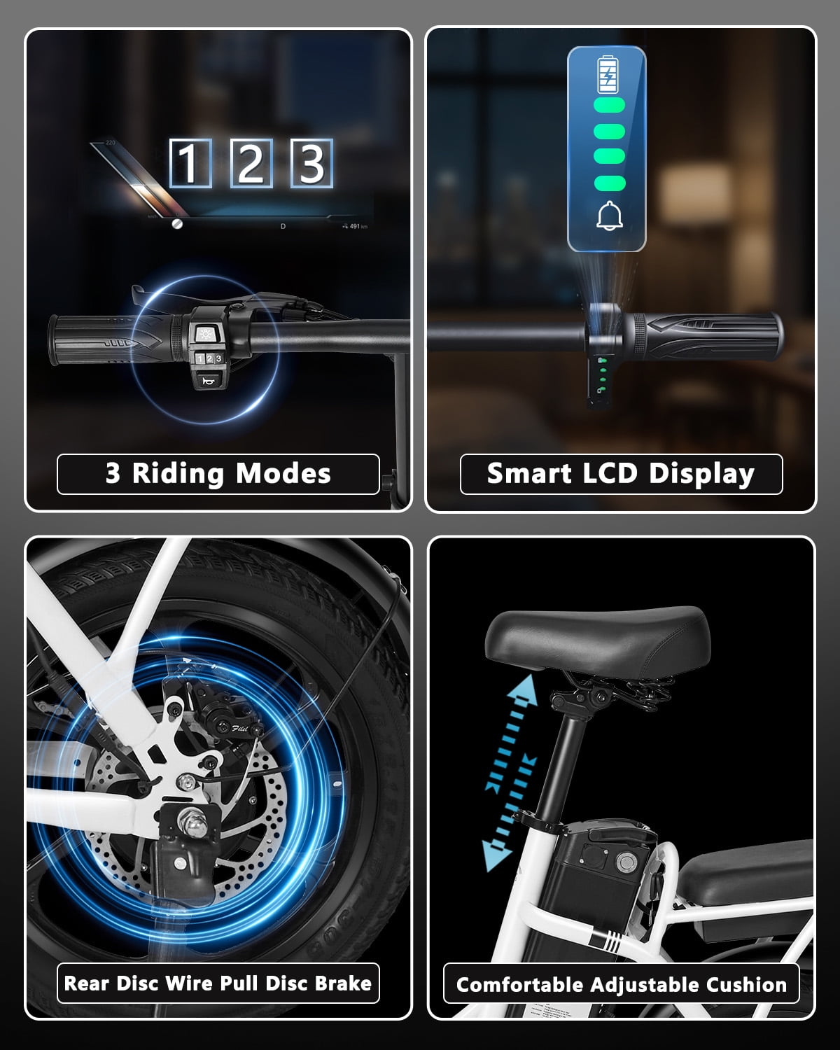 BroPath Electric Bike for Adults, 14" Folding Ebike, Electric Bicycle with 576WH Battery, 21MPH,20+ Miles(MAX),500W High Motor,Multi-Shock Absorption,Commuting Mini E Bikes,UL2849,Ebike for Teens