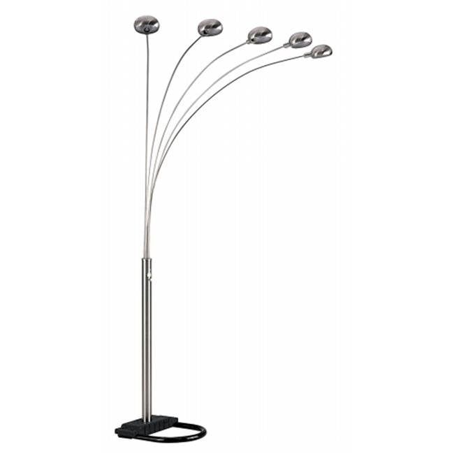 Lampe de Sol à 5 Bras en Arche - Nickel Satiné