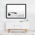 thumbnail image 2 of Tranquil Promenade - San Diego California Photography Black and White Minimalist Seascape Coast Ocean Landscape Boardwalk Black Framed Wall Art Print 24 x 36 inches, 2 of 4