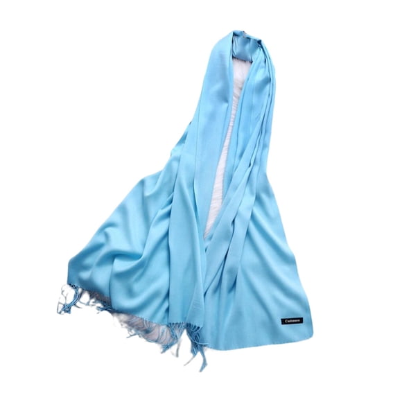 Qarigey Bufanda de mujer con borla Color Bufandas de invierno Chal hecho a mano Envolturas Hogar Negocios Viajes Vacaciones Decoraciones Azul Type2 NO2