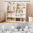 thumbnail image 4 of Miniyam Kids Bookshelf and Toy Storage Organizer, Children’s Bookcase with Front-Facing Book Display Shelves and Open Storage Compartments, White, 4 of 7
