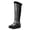 B-Black, variant on Women's High Top Snow Boots Platform Winter Warm Plush Lined Booties Antislip Cold Weather Outdoor Shoes B-Silver Size 6.5