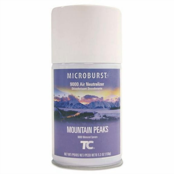 Tc Microburst 9000 Air Freshener Refill, Mountain Peaks, 5.3 Oz Aerosol Spray, 4/carton | Bundle of 2