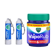 Vicks Vapor Inhaler and VapoRub Set Nasal Congestion and Cough Relief Pocket Inhaler 0.5ml Regular 105ml