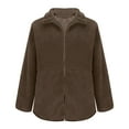 thumbnail image 5 of Atogsazn Womens Sherpa Zip Up Jacket Fuzzy Fleece Long Sleeve Winter Warm Thick Warm Coat Tops Clothing Brown XL Fashion, 5 of 5