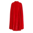 thumbnail image 5 of Women's Vintage Medieval Cloak Stand Collar Velvet Gold Trim Renaissance Cape for Adult, 5 of 7