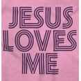 thumbnail image 2 of Jesus Loves Me Retro Christian Romper Boys or Girls Infant Baby Brisco Brands 12M, 2 of 6