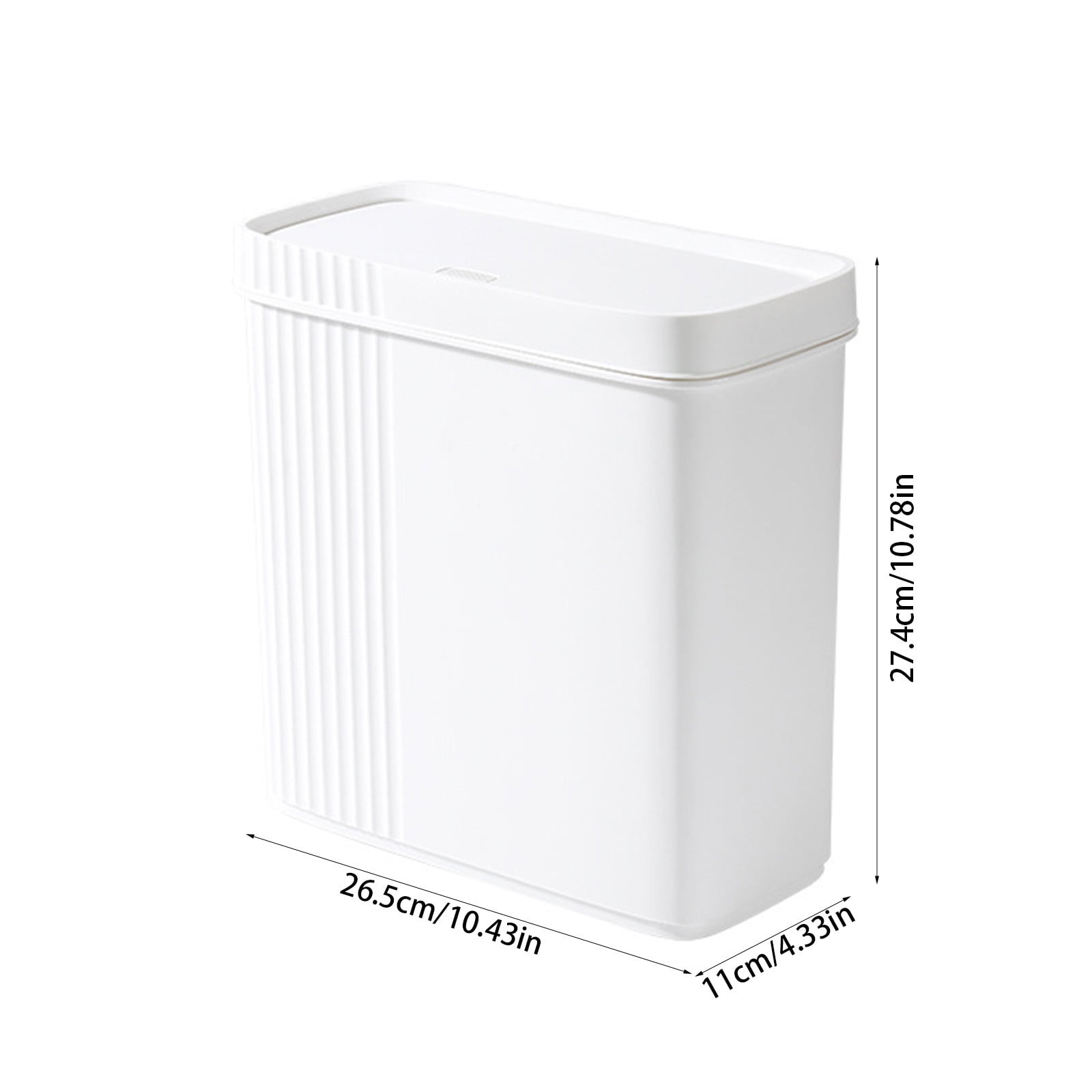 under $5 Fufafayo Trash Can with Lid, Small Bathroom Trash Can Wastebasket, Slim Garbage Can with Inner Bucket, Press Top Lid Garbage Container Bin for Kitchen, Home, Office, Bedroom