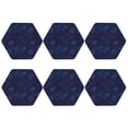 thumbnail image 2 of Pofeuu Firework Print Leather Coasters Set of 6, Round Cups Mugs Mat Pad for Home Kitchen Heat Resistant Drink Coasters,Hexagon, 2 of 7