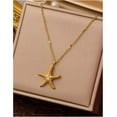 thumbnail image 6 of Monebena 18K Gold Plated Starfish Necklace - Seashell Pendent Ocean Themed Necklace - Boho Summer Beach Jewelry, 6 of 8