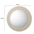 thumbnail image 5 of Benzara Chester 36 Inch Round Modern Mirror, Textured Shagreen, Beveled Edge, Ivory, 5 of 7