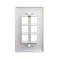 thumbnail image 3 of On-Q Legrand WP3406-WH Single-Gang 6-Port Snap-In Wall-Plate, White, 3 of 3