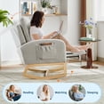 thumbnail image 2 of Towallmark Nursery Rocking Chair, Sherpa Upholstered Glider Rocker with Retractable Footrest, High Backrest Accent Chair for Breastfeeding Reading, Compact for Bedroom Living Room Apartments, Grey, 2 of 7