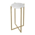 thumbnail image 4 of Boston White and Gold Round Genuine Marble Top Accent End Table, 4 of 6