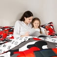 thumbnail image 5 of Castle Fairy Red Gamer Queen Comforter Set for Teenagers,Stripes Bedding Comforter Set, 5 of 8