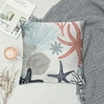 thumbnail image 2 of PIKWEEK Ocean Coral Pillow Covers Nautical Coastal Throw Pillows Beach Seashell Starfish Pillow Case Soft Square Cushion Covers for Home Couch Sofa Patio Bedroom, Brown, 2 of 5