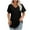 Black, variant on MIUOWANP Women's Tops Plus Size Women's Spring And Summer V-Neck Solid Color Casual Pullover Short Sleeves Tops Army Green XL