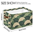 thumbnail image 4 of Yayeee Canvas Storage Basket with Handles for Shelves Fabric Bins Closet Organizer, Green Abstract Shapes, 4 of 8