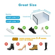 LeaderPro Clear Shoe Ogranizer for Closet,Shoes Boxes Bins Stackable,Folding Shoe Sneaker Containers Storage Box Rack with Lids 12 Pack