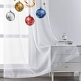 thumbnail image 3 of Fashnice Xmas Sheer Window Drapes Voile Window Curtain Tulle Window Drapes Slot Top Rod Pocket Curtain Panel Style A W:24"x H:59", 3 of 6