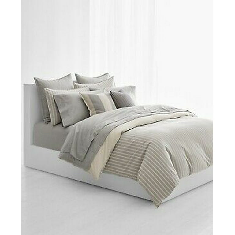 Set 2 Ralph Lauren Home Graydon Bold Stripe Euro Sham Cotton Cream Blue NWT online $270