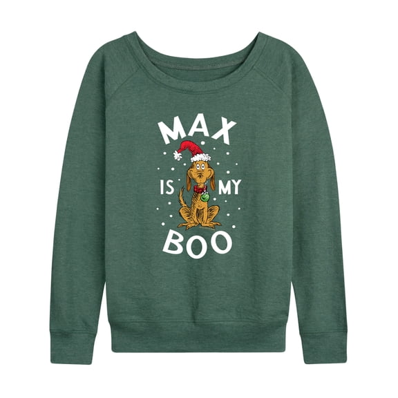 Dr. Seuss - The Grinch Max Is My Boo - Women's Lightweight French Terry Long Sleeve Shirt
