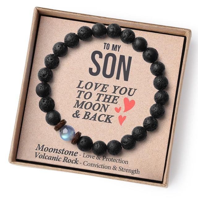 Pulsera THEMEROL para Hombre y Adolescentes con Piedras Preciosas Elástica 19 cm