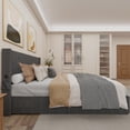 thumbnail image 6 of PAPROOS Queen Size Bed Frame with USB Charging Station, Upholstered Platform Bed Frame with Gas Lift Storage Bed, Wingback Storage Headboard, No Box Spring Needed, Dark Gray, 6 of 13