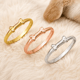 thumbnail image 4 of 10k Yellow Gold Pet Dog Bone Ring (Size 4), 4 of 4